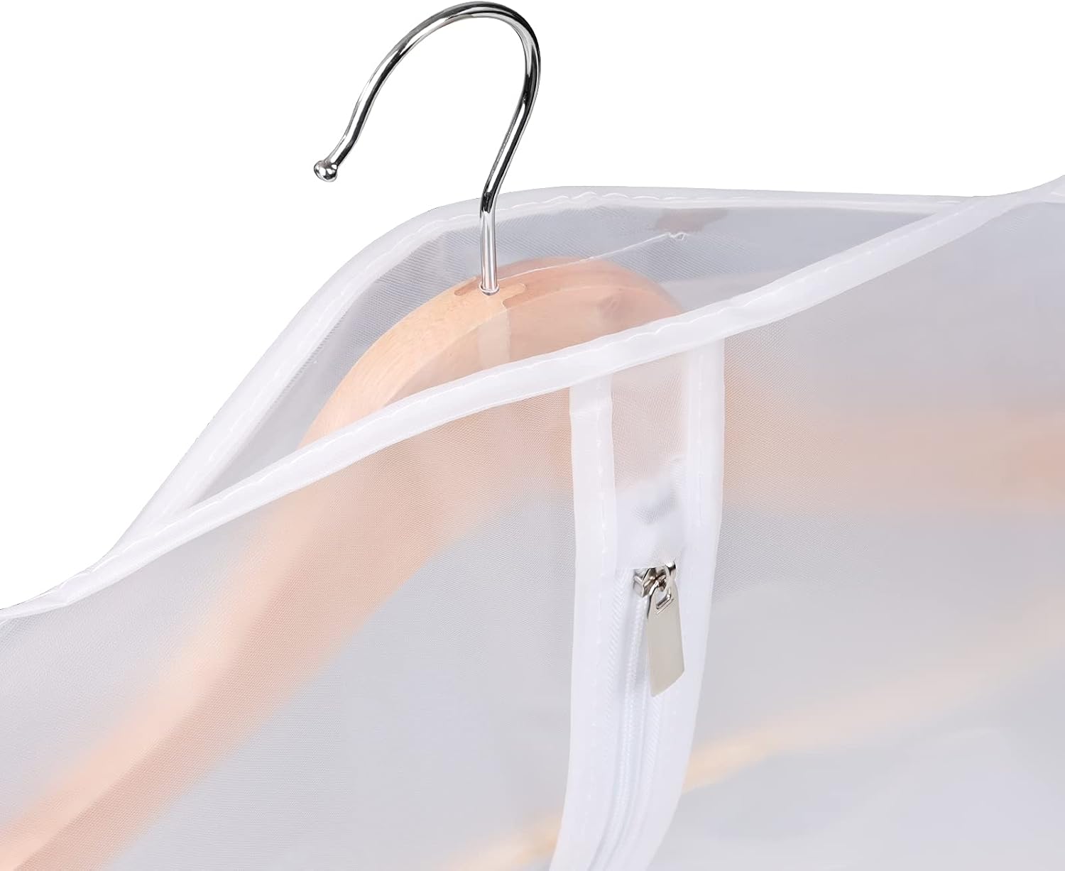 Univivi Clear Garment Bags for Hanging Clothes, Suit Cover, 60 inch, 6 Pack | Long Dress Bags with Nylon Zipper, PEVA, Washable Foldable Suit Cover for Storage Long Dress, Gown, Suit, Long Winter Coat