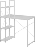 Convenience Concepts Desigsn2Go Office Workstation Desk 36" - Modern, Contemporary Writing Accent with Storage Shelves for Dorm Room & Home Study, White