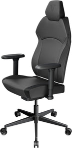ThunderX3 Solo 360 Gaming Chair, for Adults Ergonomic Office Chair, High Back Desk Chair, Synchronous Tilt, 360-degree Adjustable Armrest, Adjustable Car Headrest, Leather, Modern Black