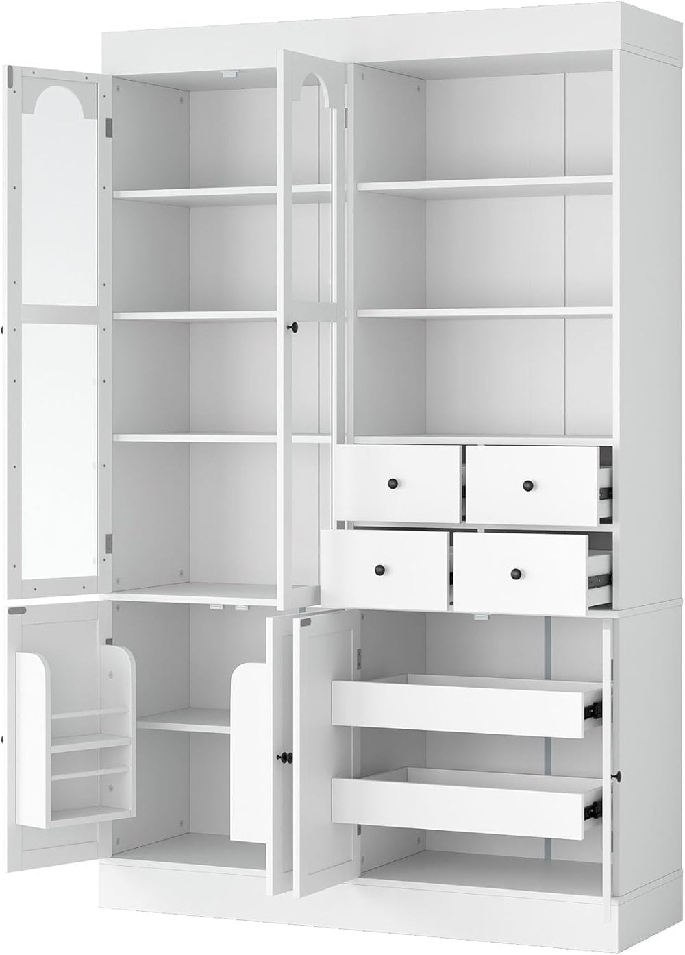 75in Tall Kitchen Pantry Cabinets with Drawers, Large Pantry Storage Cabinet ...