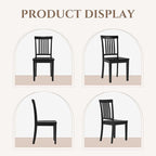 COLAMY Wooden Dining Room Chairs Set of 4, Spindle High Back Windsor Kitchen Side Chair, Farmhouse Dining Chairs for Kitchen, Dining Room, Black