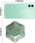 Mecaikru Ceramic Ring Dish, 4 in Jewelry Tray with Kiln Glaze Catchall Bowl | Mixed silhouettes give each color its own look while keeping earrings, necklaces, bracelets and keys easy to see and reach.