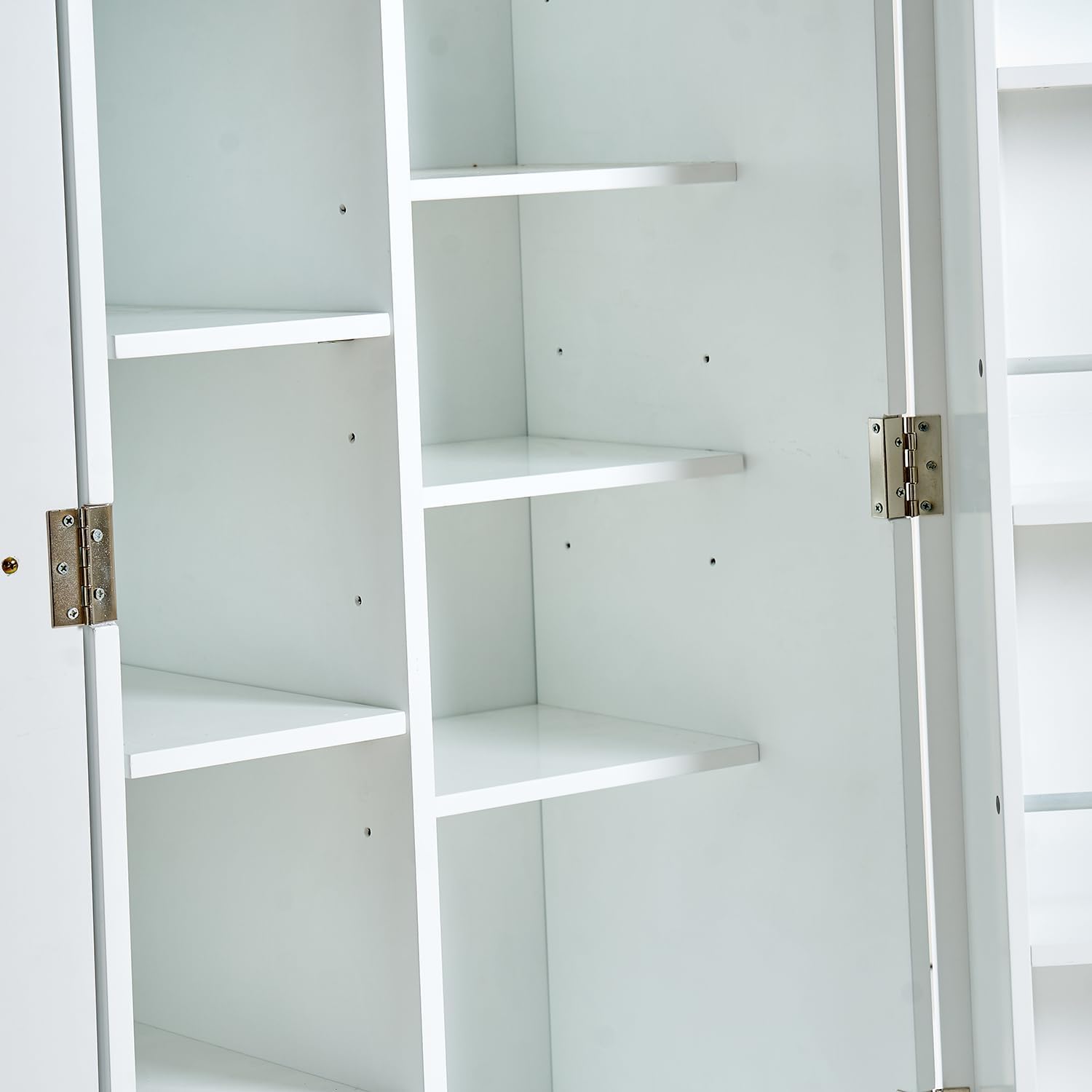 Pantry Cabinet with Storage,Freestanding Kitchen Hutch with Doors & Adjustable Shelves, Small Snacks Spices Wine Sideboard for Kitchen,Dining Room (White)