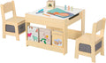 OOOK 4 in1 Kids Table and Chair Set with Storage Drawer and Book Rack | Wood Kids Craft Table with Whiteboard, Blackboard, Detachable Tabletop, Activity Table for Classroom
