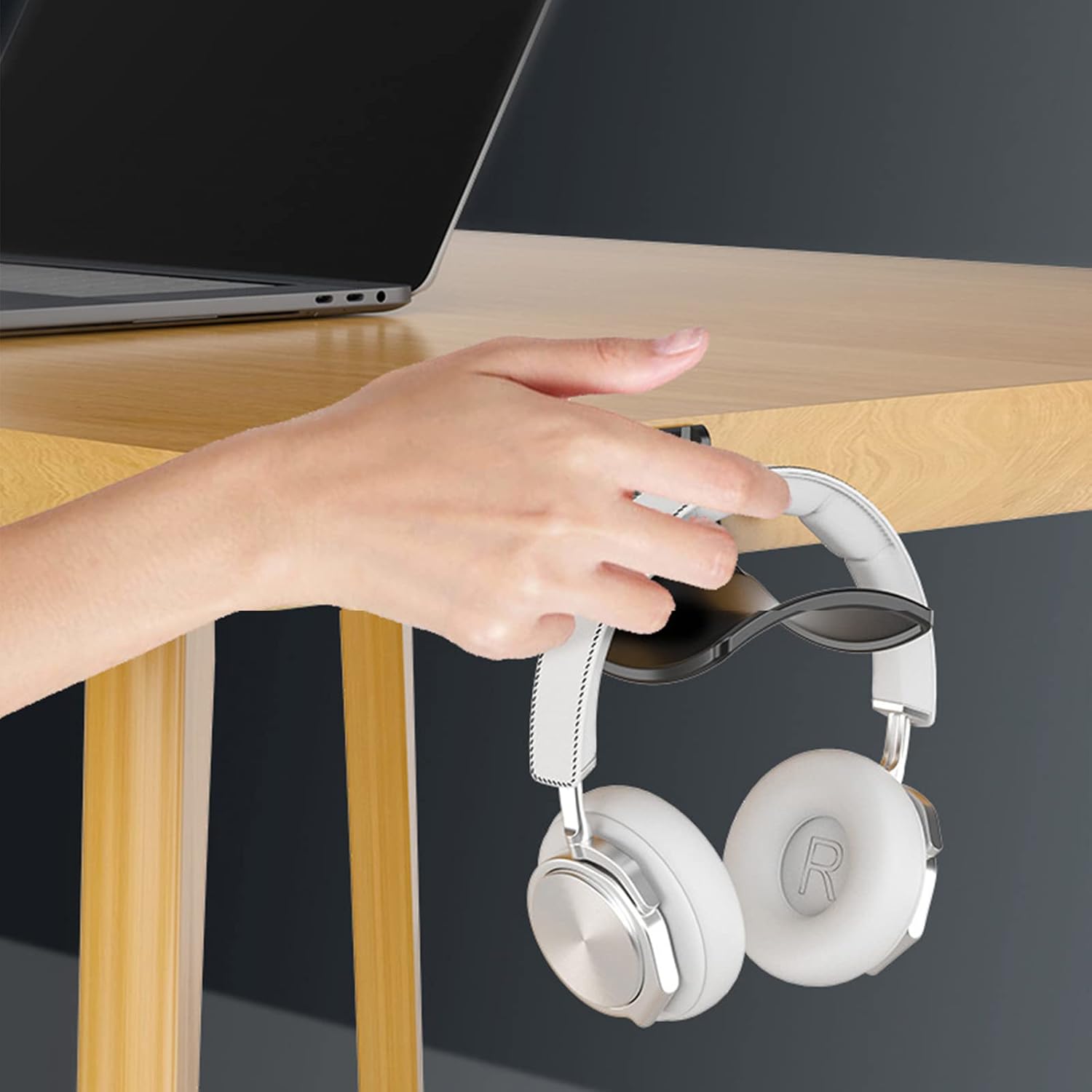 2-Pack Never Fall Headphone Hooks Hanger Wall Mount, Headset Holder Stand for Universal Gaming Headset Airpods Max Sony Bose Beats, Strong Adhesive by Screws