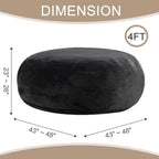 Combet Big Bean Bag Chairs for Adults, Bean Bag Chair with Filler Memory Foam Chair Super Soft Plush, Living Room Furniture, Suitable for Bedrooms, Comfy Lounge Reading Chairs, 4FT Darkgrey