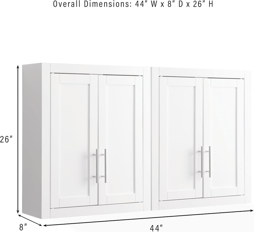 Crosley Furniture Savannah 2-Piece Wall Storage Cabinet, Cabinets for Laundry...