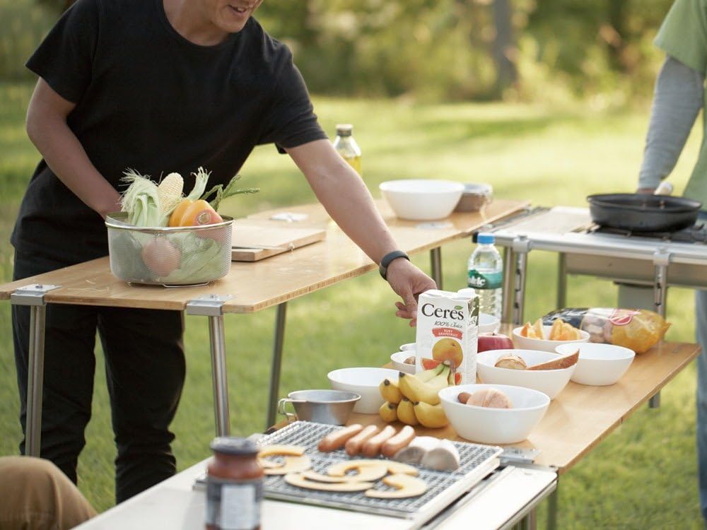 Snow Peak IGT Bamboo Table Regular, CK-116TR, Designed in Japan, Made of Laminated Bamboo, for Iron Grill Table Kitchen, Lifetime Product Guarantee