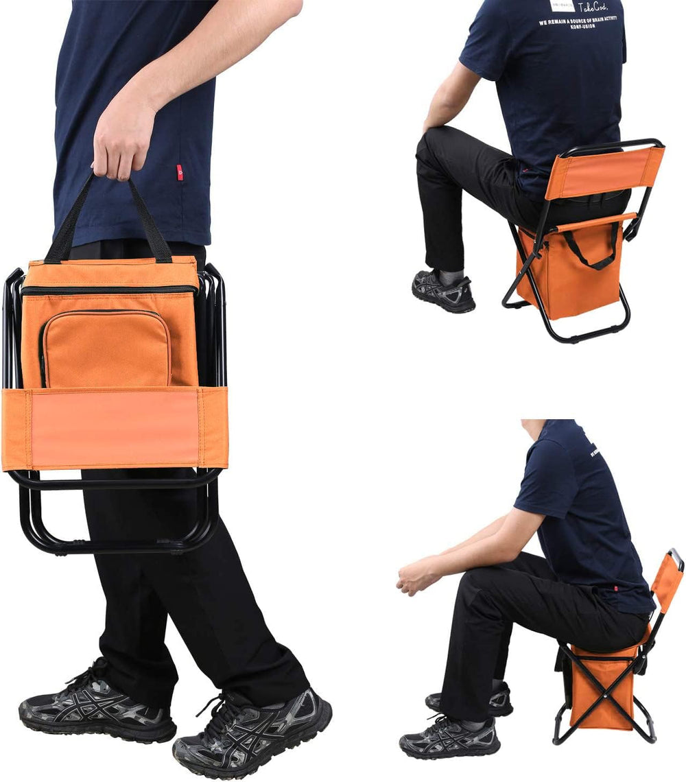 Fishing Chair with Cooler Bag Compact Fishing Stool Foldable Small Hunting Ch...