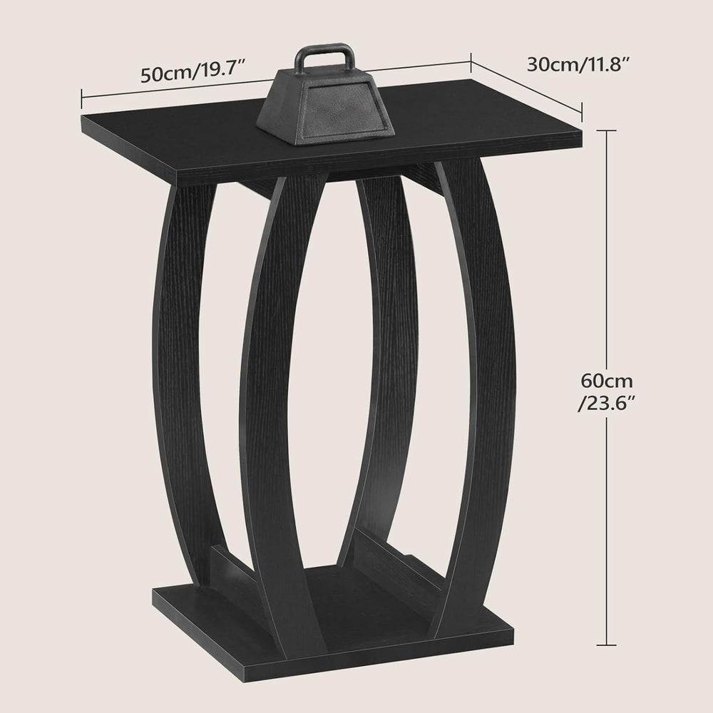 MAHANCRIS End Tables Living Room Set of 2, Side Table Beside Sofa, Black