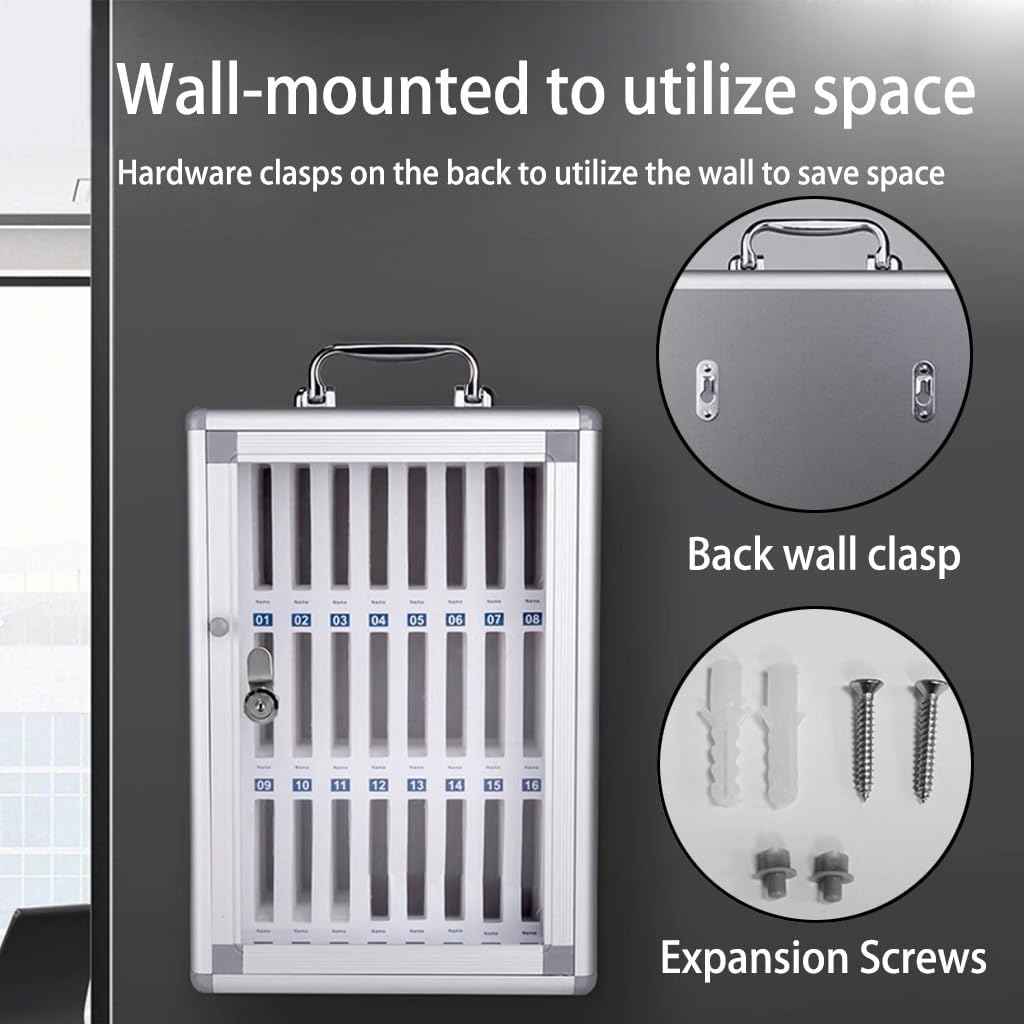 Wall-Mounted Mobile Phone Storage Cabinet with 12-60 Secure Compartments for Classrooms & Offices Perfect for Exam nization Efficient Storage & Device Management Solutions.
