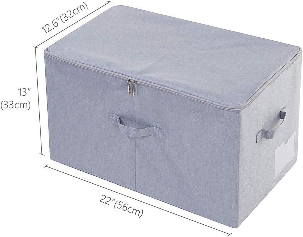 iwill CREATE PRO Pack of 2, Stackable Rigid Storage Containers, Good Size for Clothing, Blankets, Duvets, Pillows Organizer, Dustproof & Washable, Light Gray
