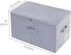 iwill CREATE PRO Pack of 2, Stackable Rigid Storage Containers, Good Size for Clothing, Blankets, Duvets, Pillows Organizer, Dustproof & Washable, Light Gray