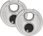 ABUS 20/70 2 Pack Heavy Duty Diskus Storage Padlock with 2 Keys for Storage, Outdoor, Commercial, 2.75in (70mm) Wide, Keyed Different