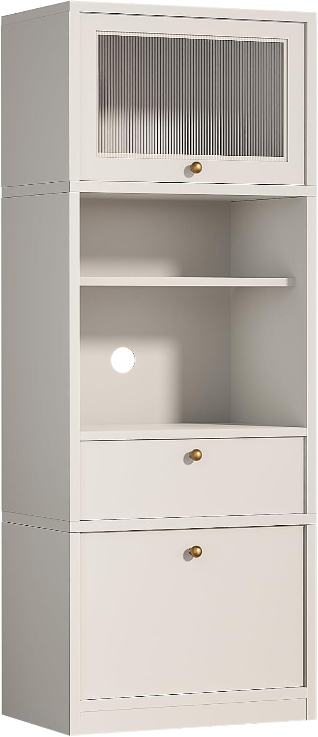 71" Tall Pantry Cabinet, Freestanding Storage Cabinet with Doors and Adj...
