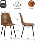 Homy Casa Dining Chairs Set of 4 Modern Style Mid Century Chair for Kitchen Dining Room Accent Chair in Dark Brown, Black Leg 16.9 in x 18.1 in x 33.9 in