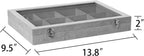Frebeauty Velvet Jewelry Tray,12 Grid Jewelry Organizer with Clear Lid,Bracelets Holder,Jewelry Display Case with Clasp,Drawer Insert Bangle Brooch,13.8 x 9.5 x 2 Inches,Gift for Women Girls(Grey)