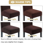 H.VERSAILTEX Velvet Dining Chair Covers Stretch Chair Covers for Dining Room Set of 2 Parson Chair Slipcovers Chair Protectors Covers Dining, Soft Thick Solid Velvet Fabric Washable, Brown