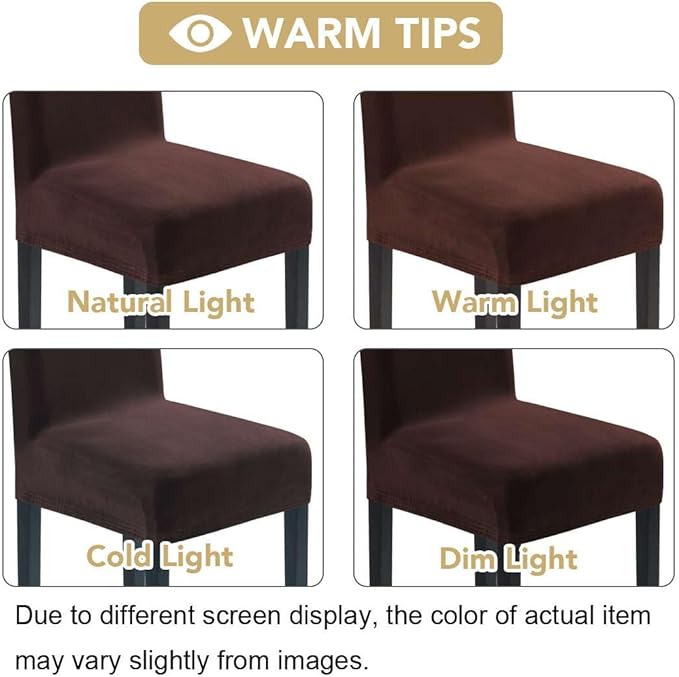 H.VERSAILTEX Velvet Dining Chair Covers Stretch Chair Covers for Dining Room ...
