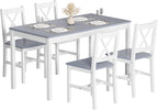 SogesHome 42.52'' Dining Table Set with 4 Chairs, 5-Piece Modern Chic Design, Premium Construction, Versatile Functionality, Easy Assembly, Gray and White Finish, Grey