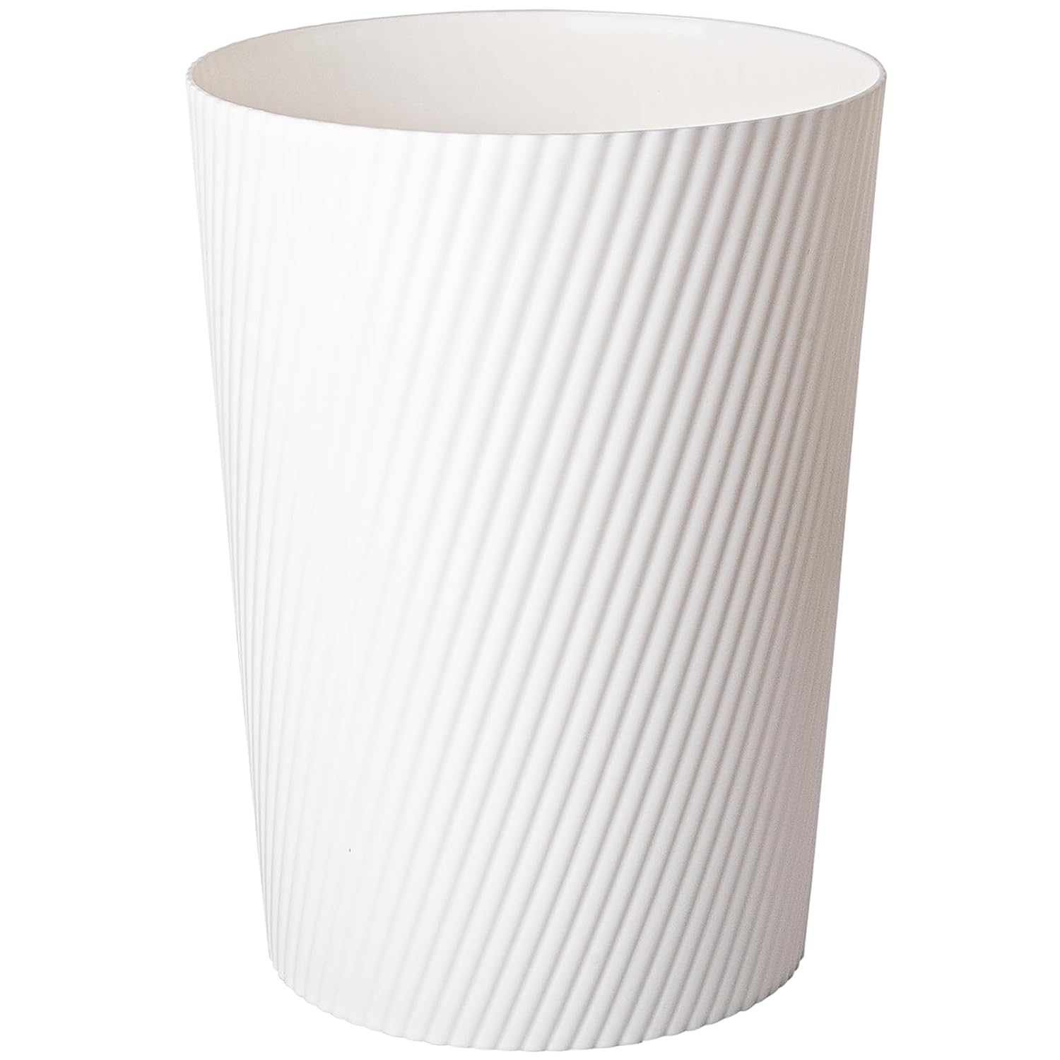 UUJOLY Small Trash Can Wastebasket Garbage Can Container Bins for Bathrooms, Laundry Room, Kitchens, Offices, Kids Rooms, Dorms (White)