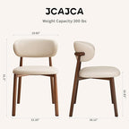 Kitchen Dining Chairs Set of 4 Modern Upholstered Leather Farmhouse Dining Room Chair with Metal Legs, Walnut/Beige