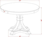 F57-11-TP - Modern Kitchen Table with Acacia Wood Round Tabletop, Sand Blasted Black Finish
