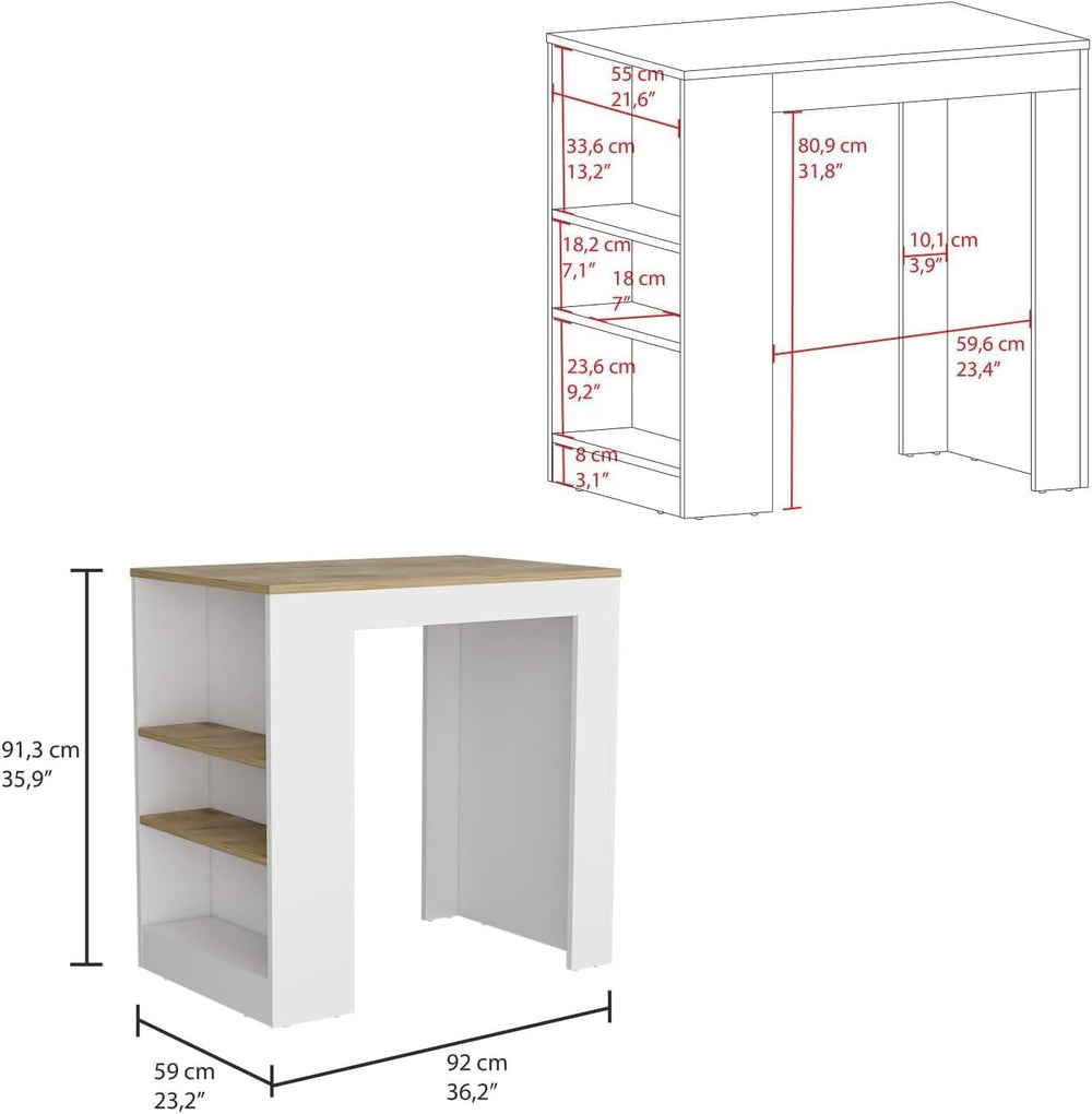 Tuhome Portree Kitchen Island Engineered Wood Multi-Color
