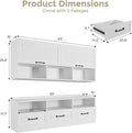 2 Piece Entertainment Center with Storage, Includes 70" TV Stand with Shelves & Drawes, Wall Display Cabinet, Modern TV Console for Living Room, White (Modern White)