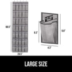 GORILLA GRIP Over the Door Shoe Organizer, 35 Large Breathable Mesh Pockets, Space Saving Hanging Storage Holder, 5 Hook Closet Rack Hanger, Hangs on Closets for Shoes, Accessories 68.5H x 24.5W Gray