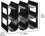 mDesign Plastic Water Bottle Organization/Wine Rack Storage Organizer for Kitchen Countertops, Cabinet, Bin, Pantry, Fridge, Refrigerator, 3 Tiers, 9 Bottles, Lumiere Collection - Black