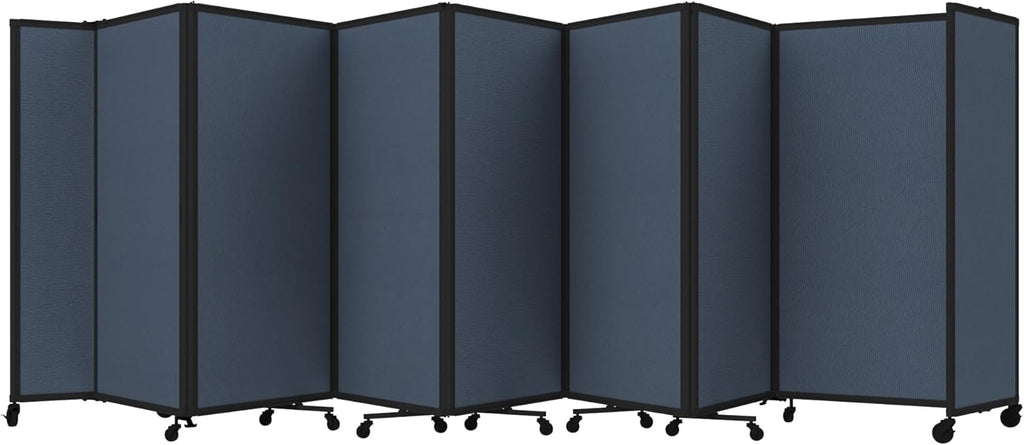 Versare Room Divider 360 Portable Wall Partition | Folding Panels | Large Freestanding Divider | Locking Wheels | Temporary Room Separator