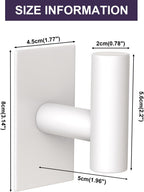 VAEHOLD Wall Towel Hooks, Heavy Duty Sticky Holder Waterproof Towel Hooks for Hanging Coat, Clothes, Closet Hook Wall Mount for Kitchen (White, 2 Pack)