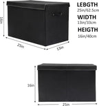 popoly Large Toy Box Chest Storage with Flip-Top Lid, Collapsible Kids Storage Boxes Container Bins for Toys, Playroom Organizers, 25"x13" x16" (Linen Black)