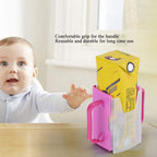 Milk Carton Holder Adjustable Spillproof Milk Drink Holder with Handle for Kid Child Kitchen Tool (Red)