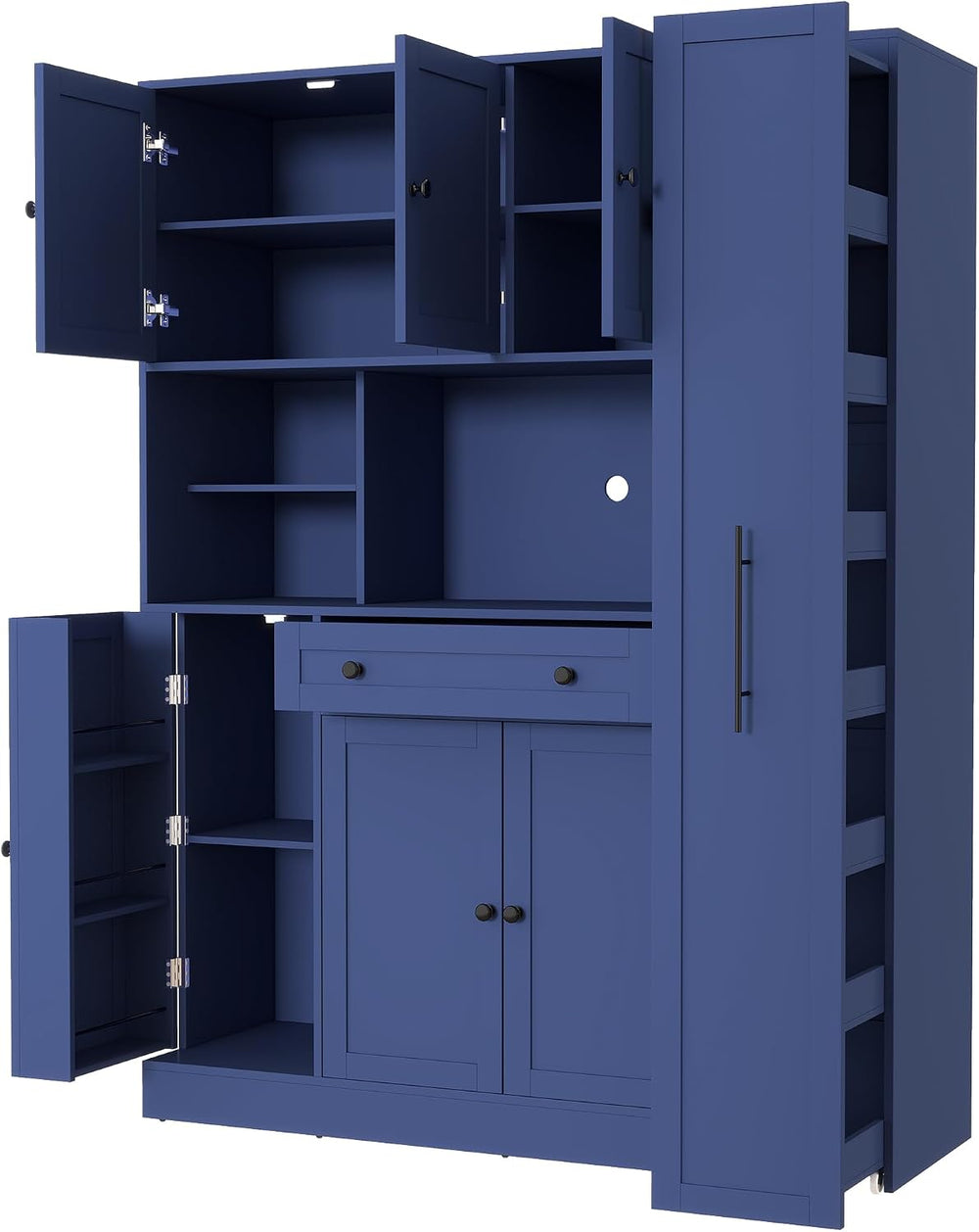 Merax 70'' Tall Traditional Freestanding Buffet with Hutch, Large Kit...