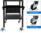 Welding Table 36''x24'' Portable Steel Cart, 1200 lbs Load Capacity Welding Workbench Table Welding Table Top with 5/8" Holes and Adjustable Wheels, Welding Cart for Welding Sawing