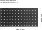 3Pcs Metal Pegboard Panels, 24x12inch Steel Black Pegboards Wall Organizer, 130lbs Heavy Duty Peg Board for Walls Home, Garage Tool Storage, Office Organization