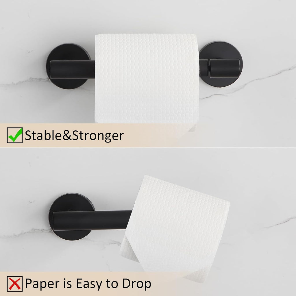 BGL Toilet Paper Holder Black Wall Mount, Bathroom Toilet Paper Holder Matte Black SUS 304 Stainless Steel, Double Post Pivoting Toilet Paper Roll Holder for Bathroom RV