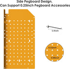 CCCEI Modular Pegboard Rack Power Tool Organizer with Charging Station. 4 Layer Wall Mount Drill Holder, Yellow Tool Battery Charger Organizer. Garage Shop Storage Utility Shelf with Power Strip.