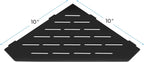 FerdY 2-Pack 10" Matte Black Recessed Corner Shower Shelf, for Tiled Bathroom Walls, 304 Stainless Steel Floating Shelf, Shower Caddy Storage Shelves, No Drilling Required, Striped Diamond
