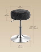 VASAGLE Adjustable Bar Stool, 360° Swivel, PU Leather, Thick Cushion, for Kitchen, Dining Room Bedroom, Modern, Ink Black