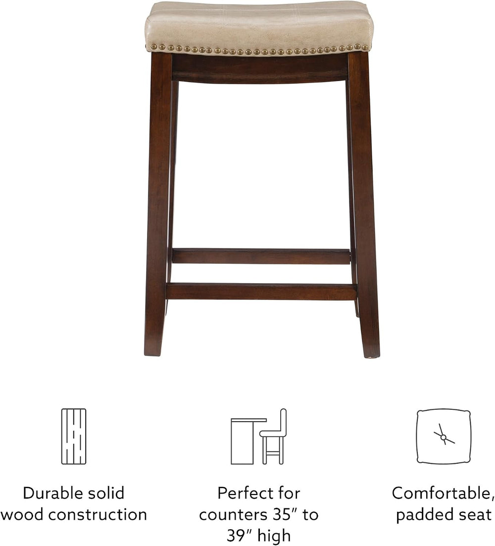 Linon Backless Counter Stool, Brown
