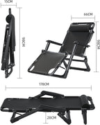 Oversized Gravity Chair, XL Lounge Chairs for Outside, Folding Reclining Camping Chair for Deck, Yard, Porch,