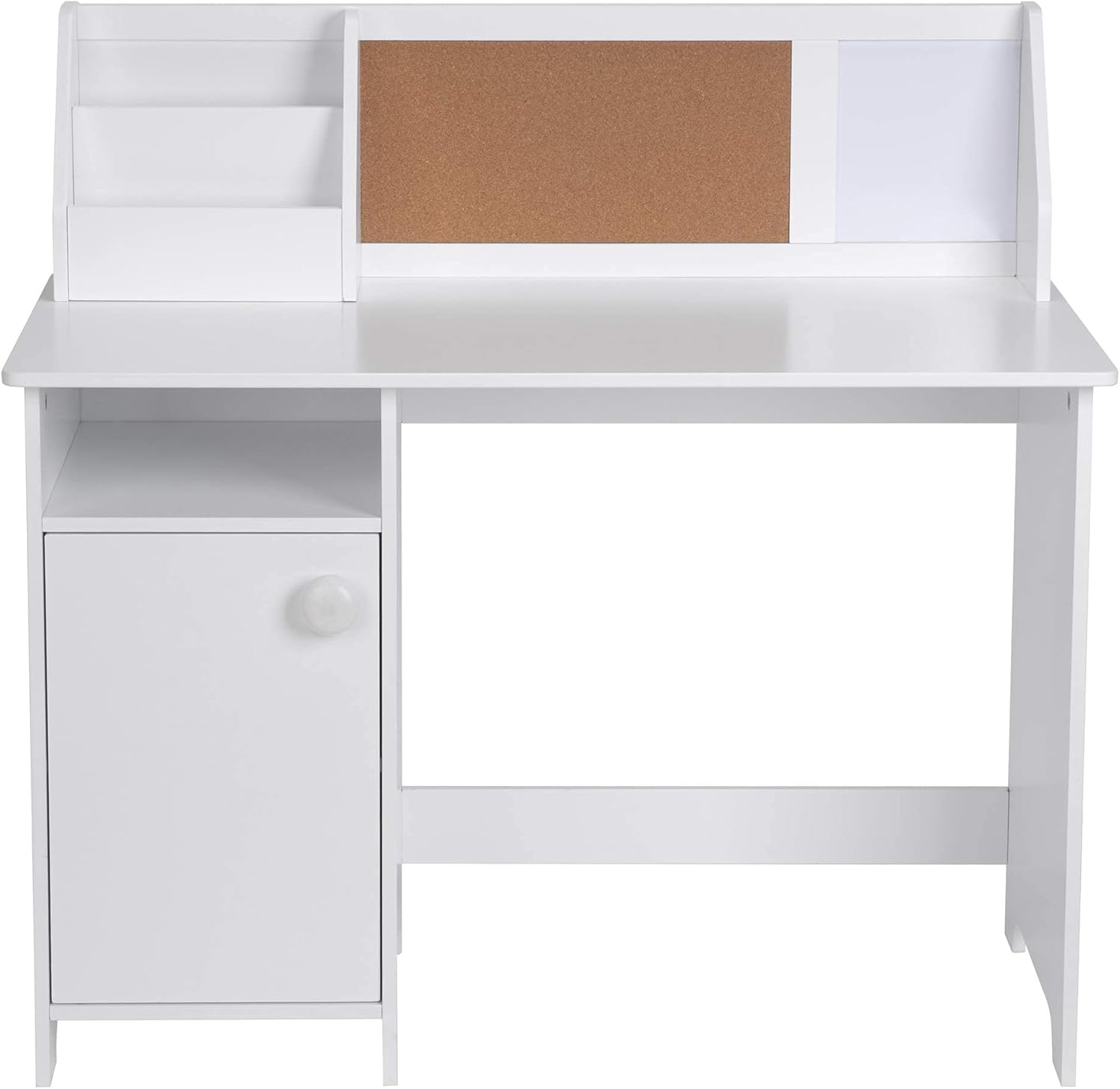 UTEX Kids Study Desk with Storage, Wooden Children School Study Table with Hutch and Storage Cabinet for 3-8 Years Girls Boys, Student's Study Computer Workstation Writing Table, White