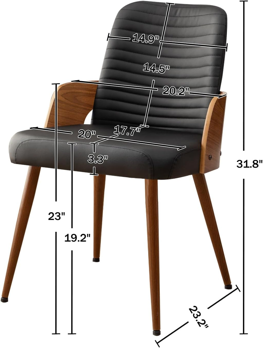 Dining Room Chairs,Mid Century Modern Kitchen Chairs,Upholstered Faux Leather...