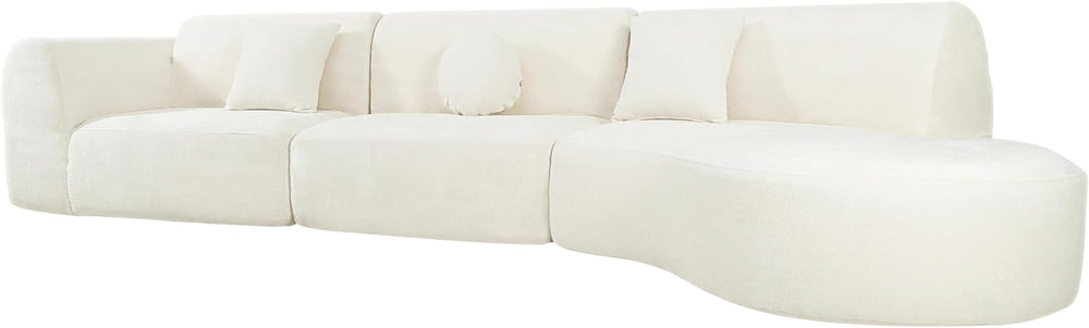 Merax 140" Curved Polyester Sectional Sofa Set, Modern Cloud Couch with ...
