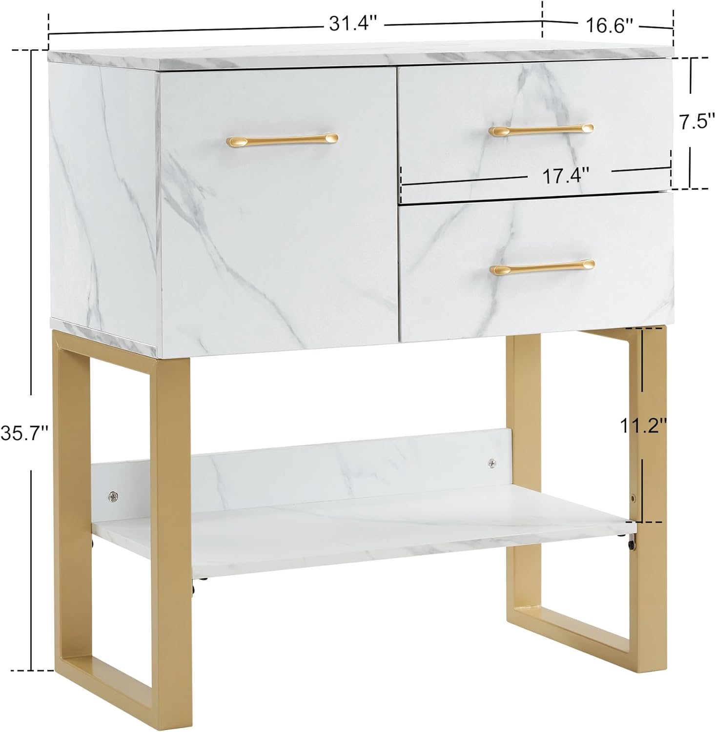 BarberPub Beauty Barber Station, Spa Wall Mount Storage Cabinet, Styling Salon Equipment for Hair Stylist, Bathroom Dresser with Drawers & Shelf 3185 (White)