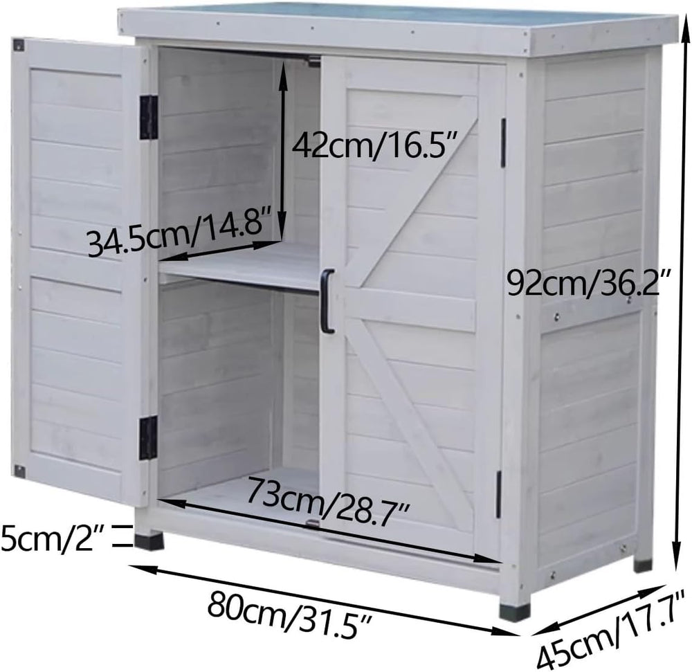 Outdoor Storage Cabinet Waterproof Small Strong Load-Bearing, Front Opening O...