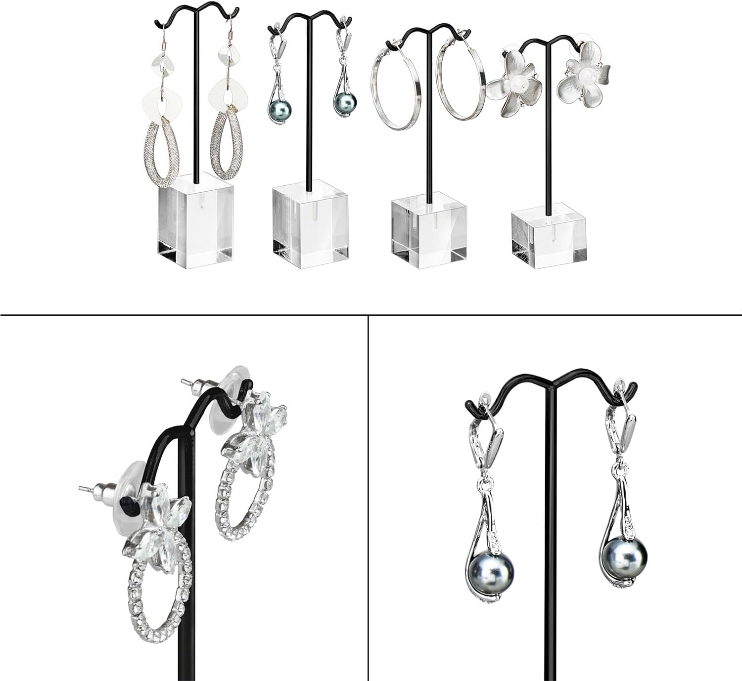 MOOCA Jewelry Display Set, Necklace Display Bust, Earring Organizer, Ring Holder Stand for Showcase and Store, Premium Fabric